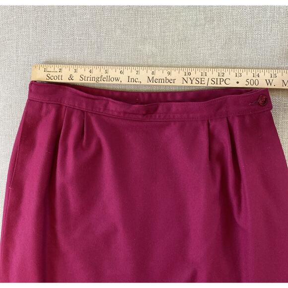 Vintage PENDLETON Virgin Wool Pencil Womens Skirt 12 Waist 30” Magenta Pink USA - Picture 12 of 14